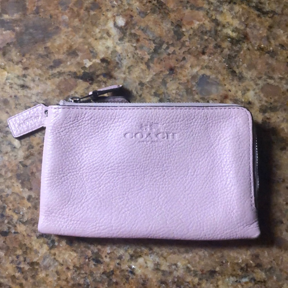 COACH pink pebbled leather ADORABLE wallet!